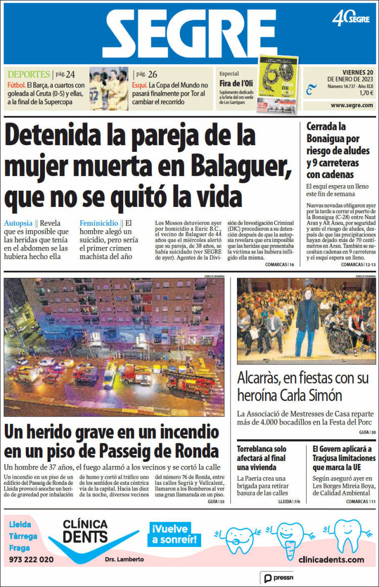 Portada de Segre  (Espa&ntilde;a)