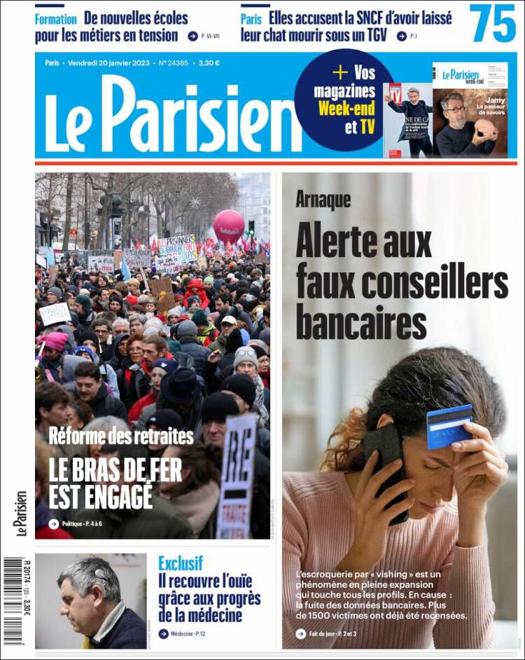 Portada de Le Parisien (France)