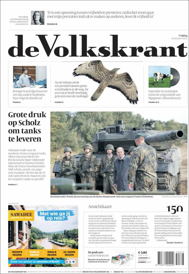 Portada de De Volkskrant (Pa&iacute;ses Bajos)