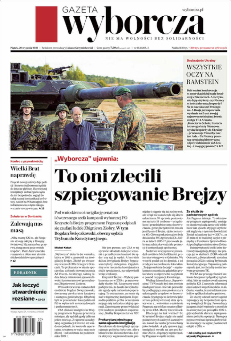 Portada de Gazeta Wyborcza (Polonia)