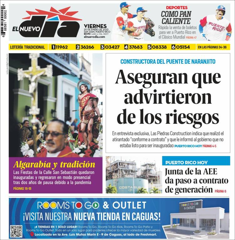 Portada de El Nuevo Día (Puerto Rico)