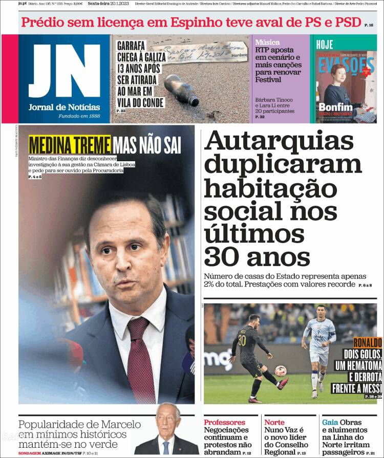 Portada de Jornal de Notícias (Portugal)