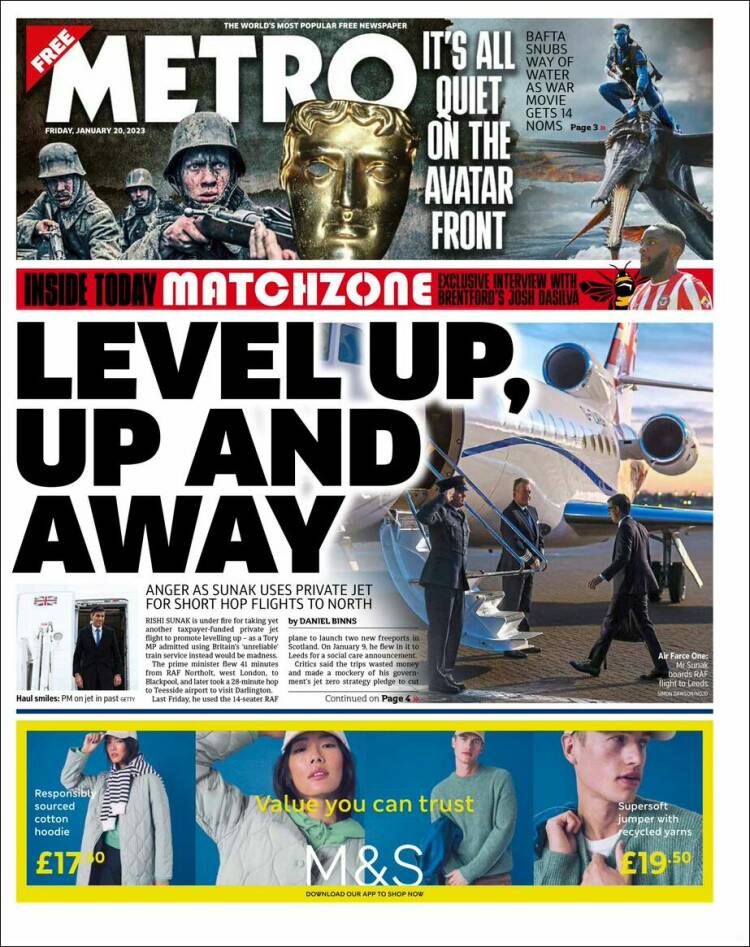 Portada de Metro (Reino Unido)