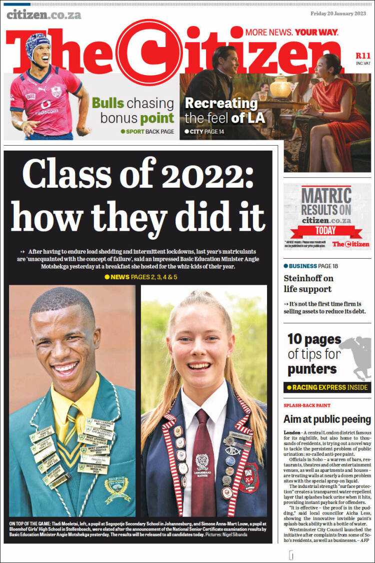 Portada de The Citizen (Sud&aacute;frica)