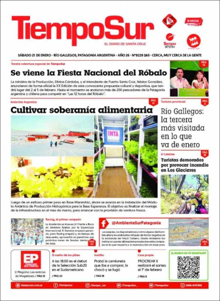 Portada de Tiempo Sur (Argentina)