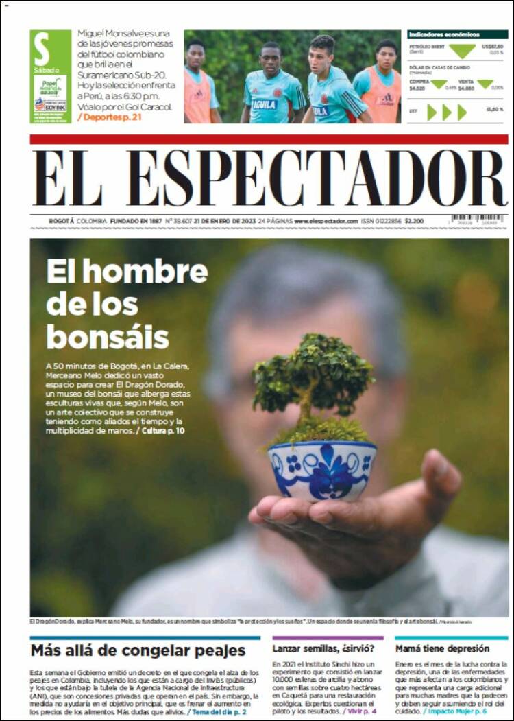 Periódico El Espectador (Colombia). Periódicos De Colombia. Edición De ...