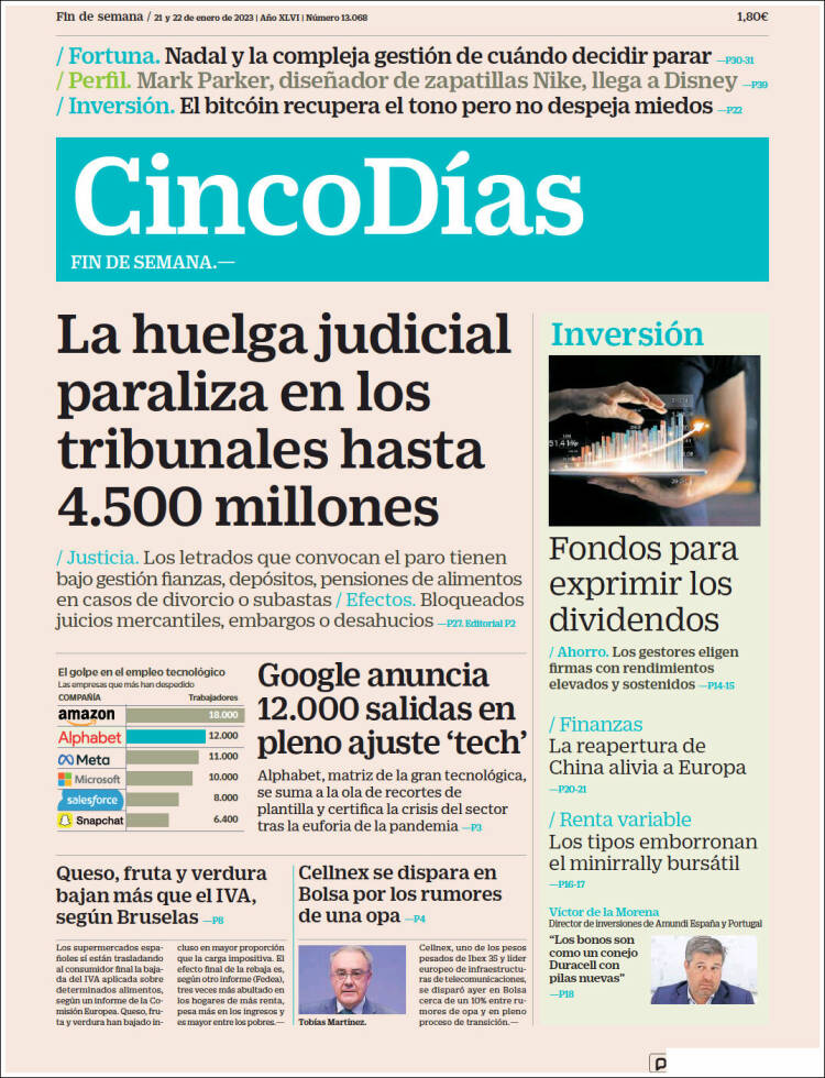 Portada de Cinco Días (Espa&ntilde;a)