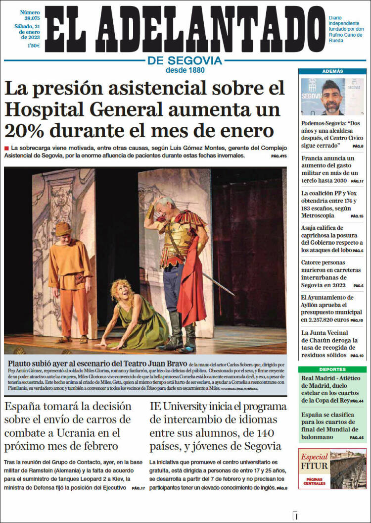 Portada de El Adelantado de Segovia (Espagne)
