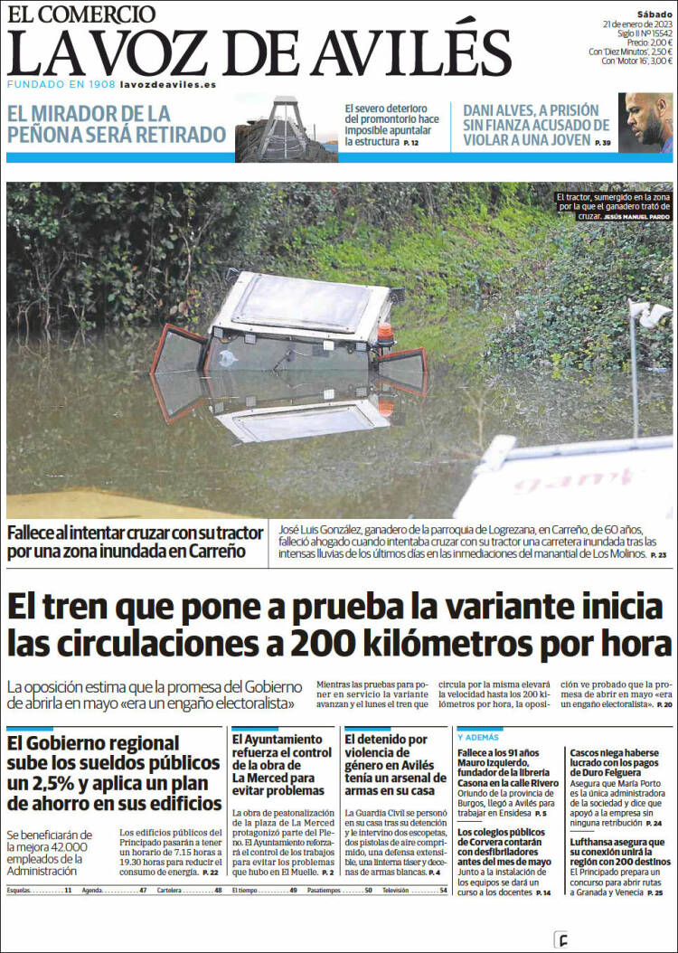 Portada de El Comercio - Avilés (Espagne)