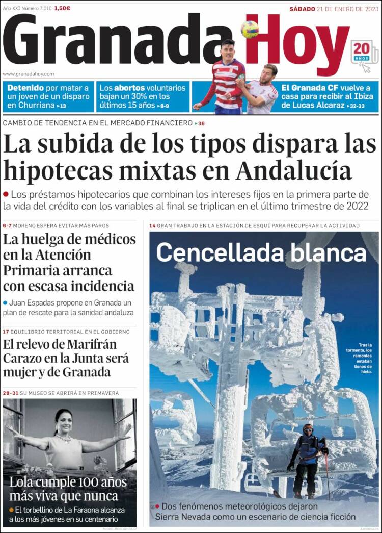 Portada de Granada Hoy (Espagne)
