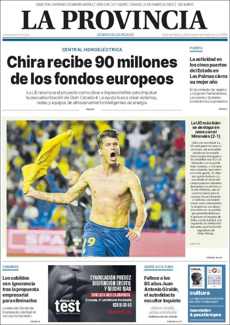 Portada de La Provincia (Espagne)