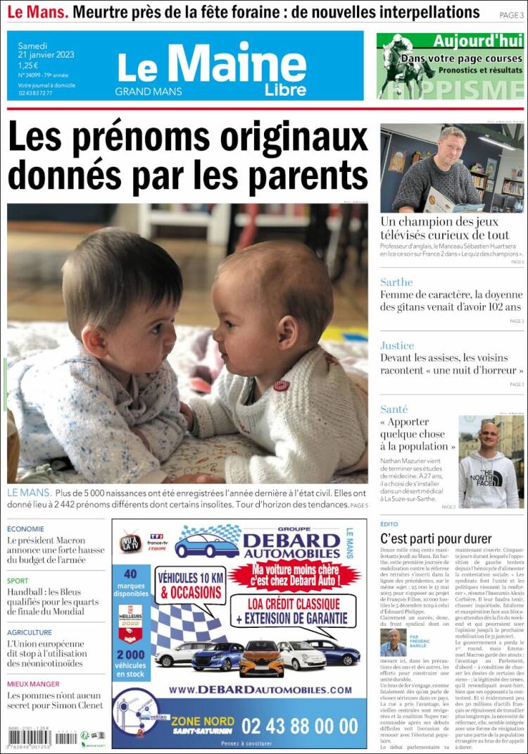 Portada de Le Maine Libre (Francia)