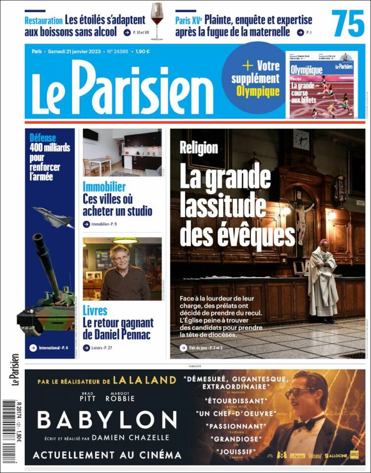 Portada de Le Parisien (Francia)