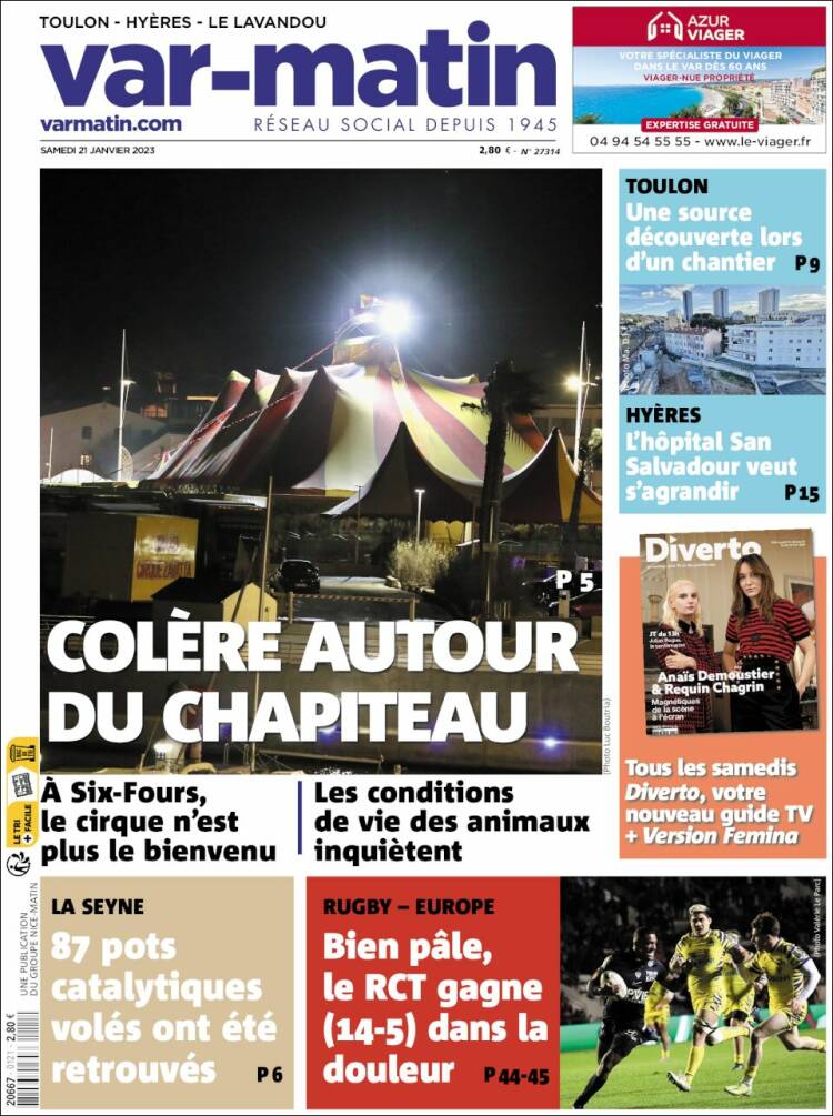 Portada de Var-Matin (France)