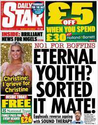 Portada de Daily Star (Reino Unido)