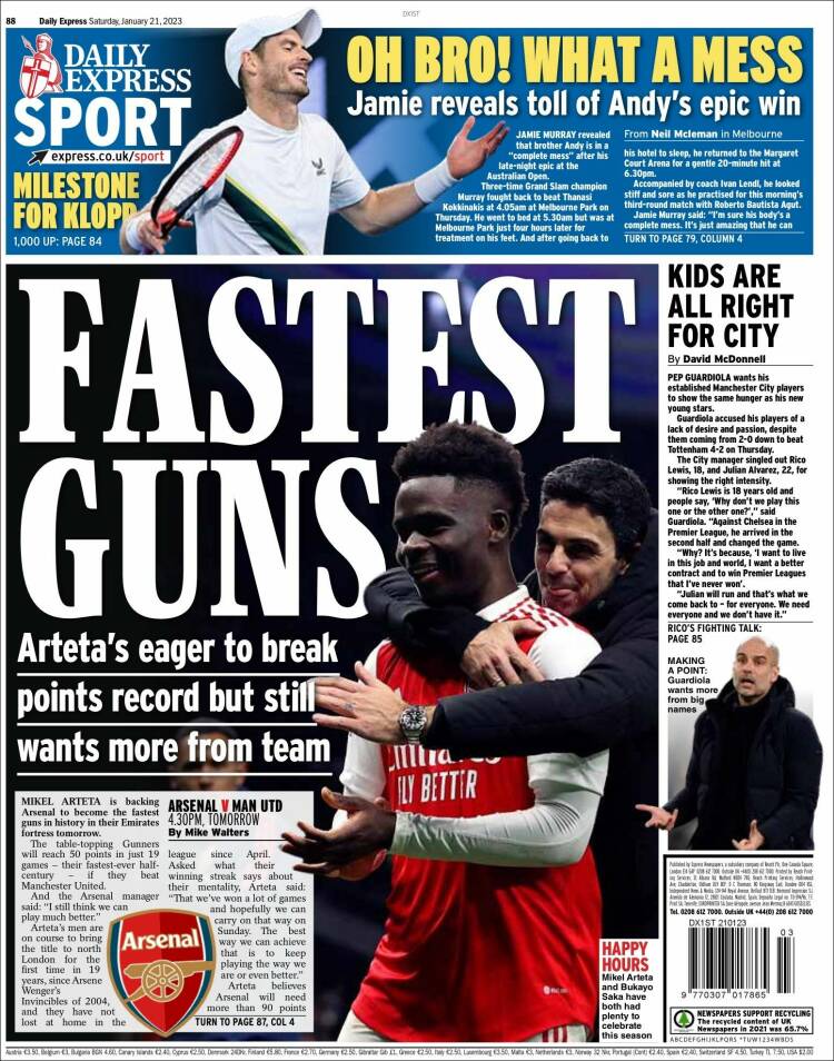 Portada de Express Sport (Reino Unido)