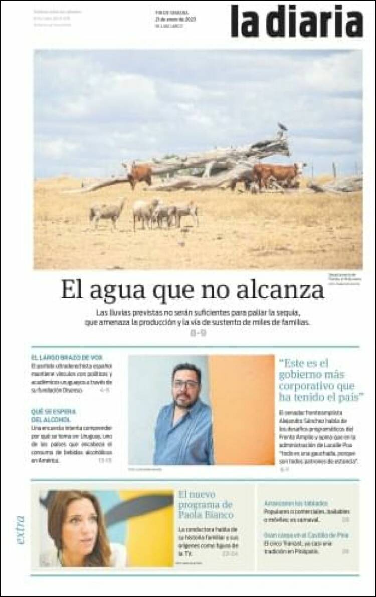 Portada de La Diaria (Uruguay)