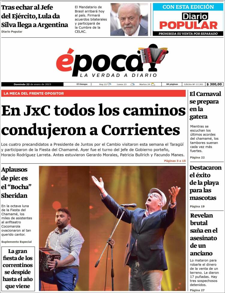 Portada de Diario Época (Argentina)