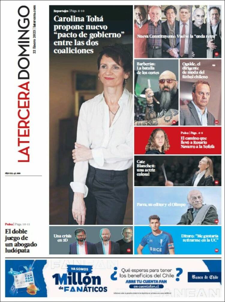 Portada de La Tercera (Chile)