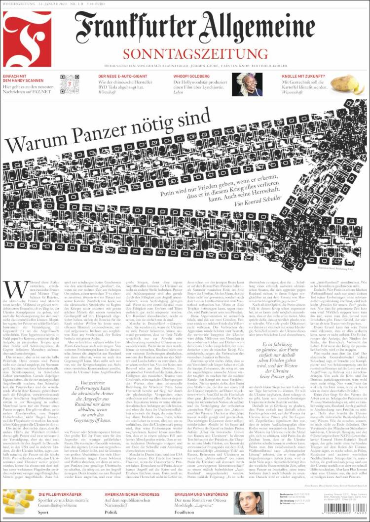 Portada de Frankfurter Allgemeine (Alemania)