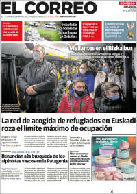 Portada de El Correo - Guipuzcoa (España)