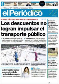 Portada de El Periódico de Aragón (España)