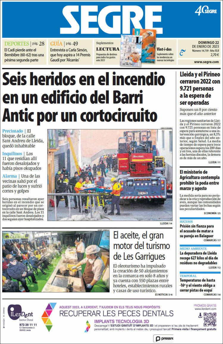 Portada de Segre  (España)