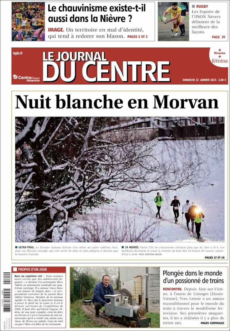 Portada de Le Journal du Centre (Francia)