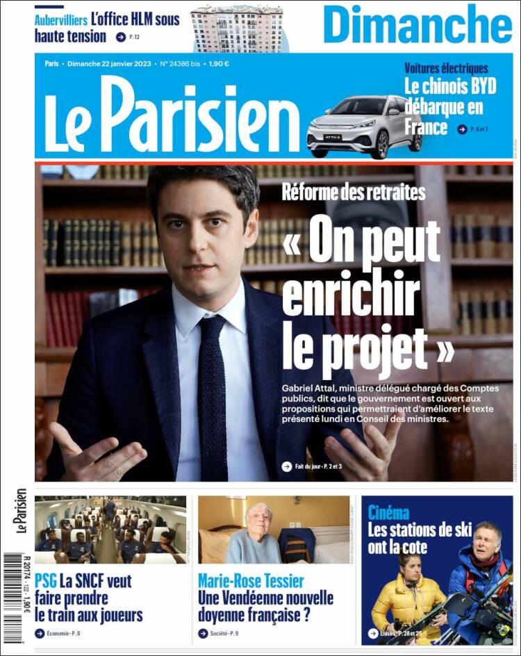 Portada de Le Parisien (Francia)