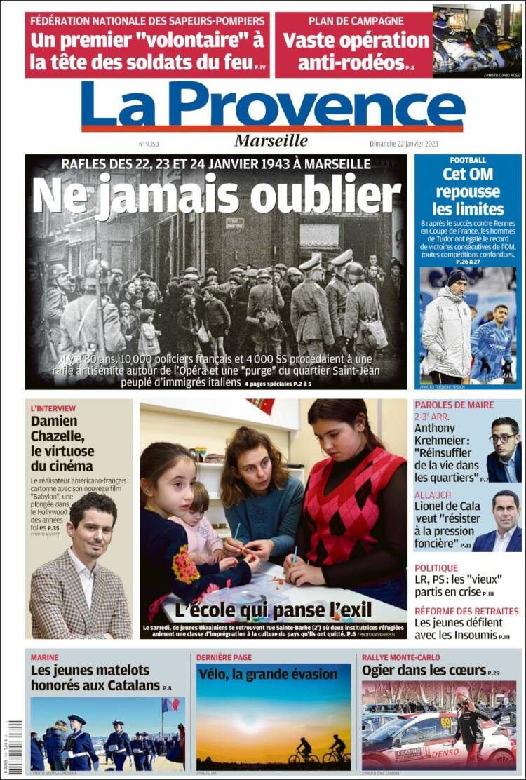 Portada de La Provence (Francia)