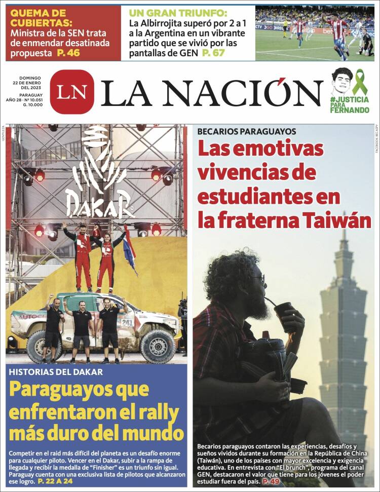 Portada de La Nación (Paraguay)