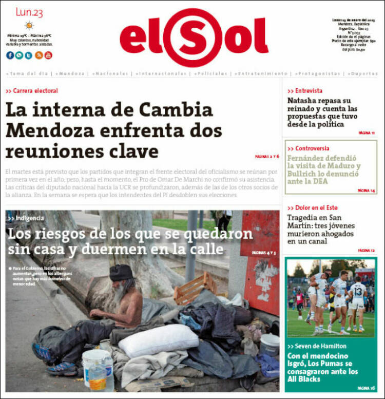 Portada de El Sol (Argentina)