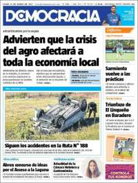 Portada de Diario Democracia (Argentina)