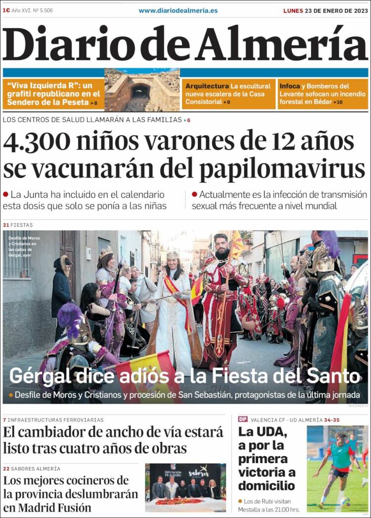 Portada de Diario de Almería (España)