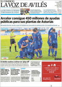 Portada de El Comercio - Avilés (España)