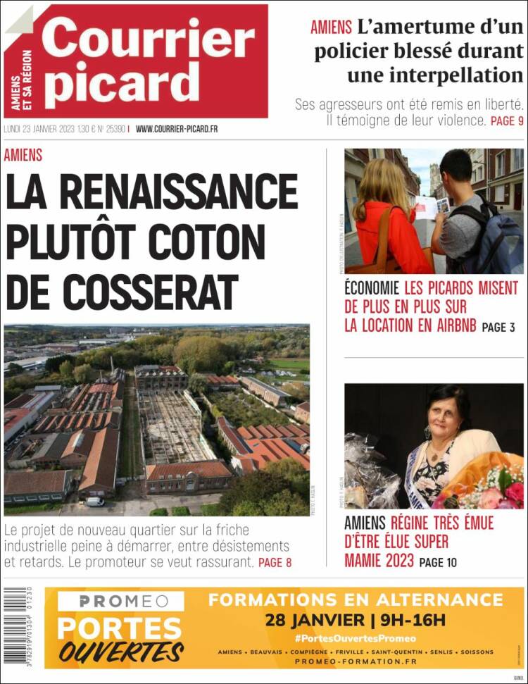 Portada de Courrier Picard (Francia)