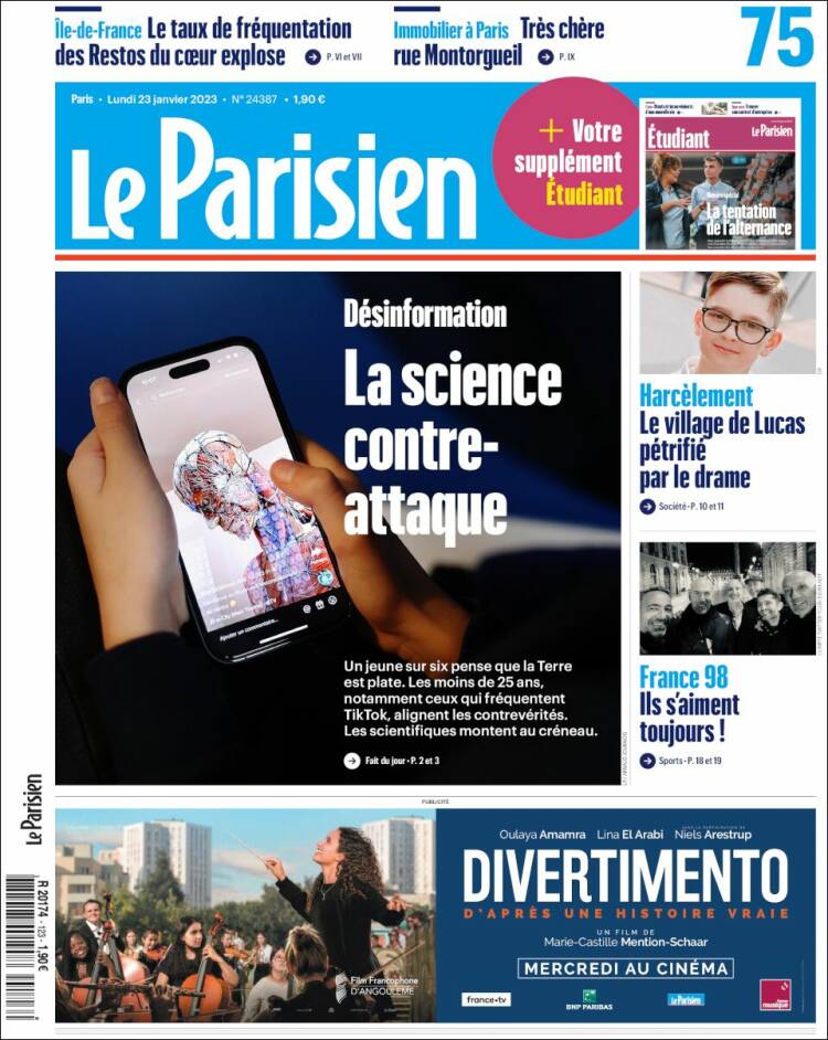 Portada de Le Parisien (Francia)