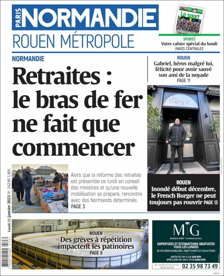 Portada de Paris Normandie (Francia)