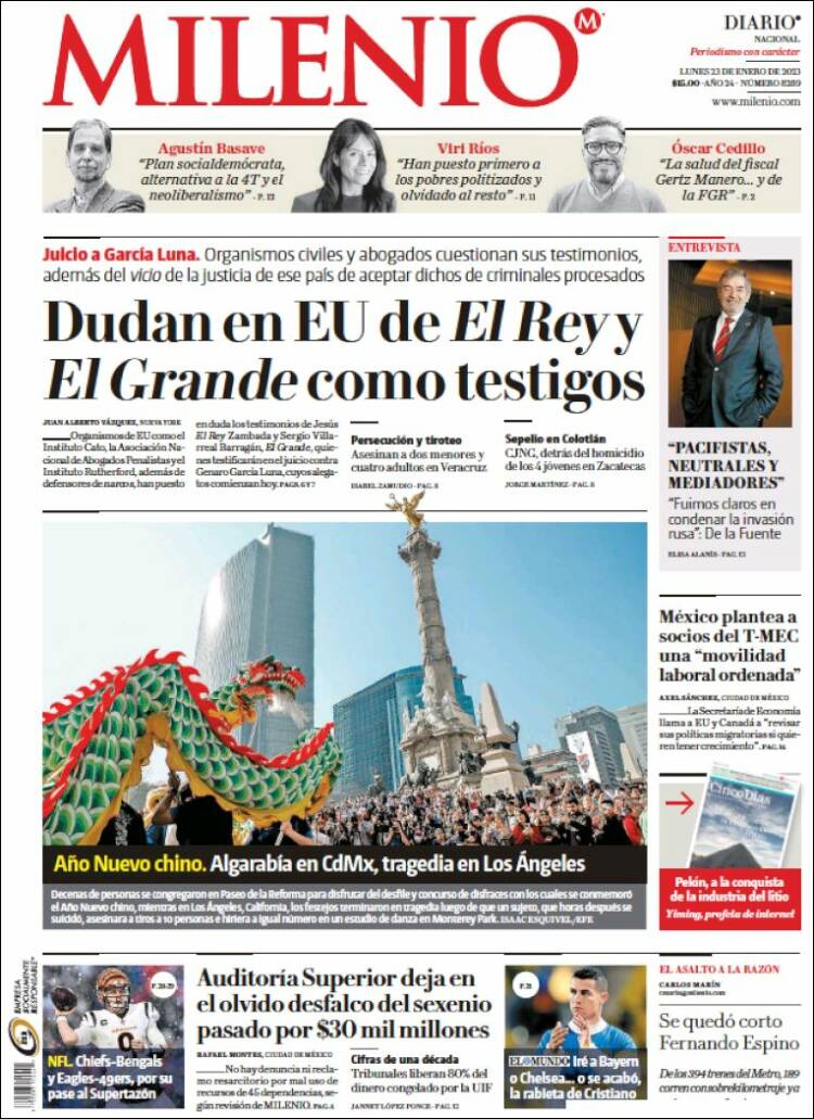 Portada de Milenio (México)