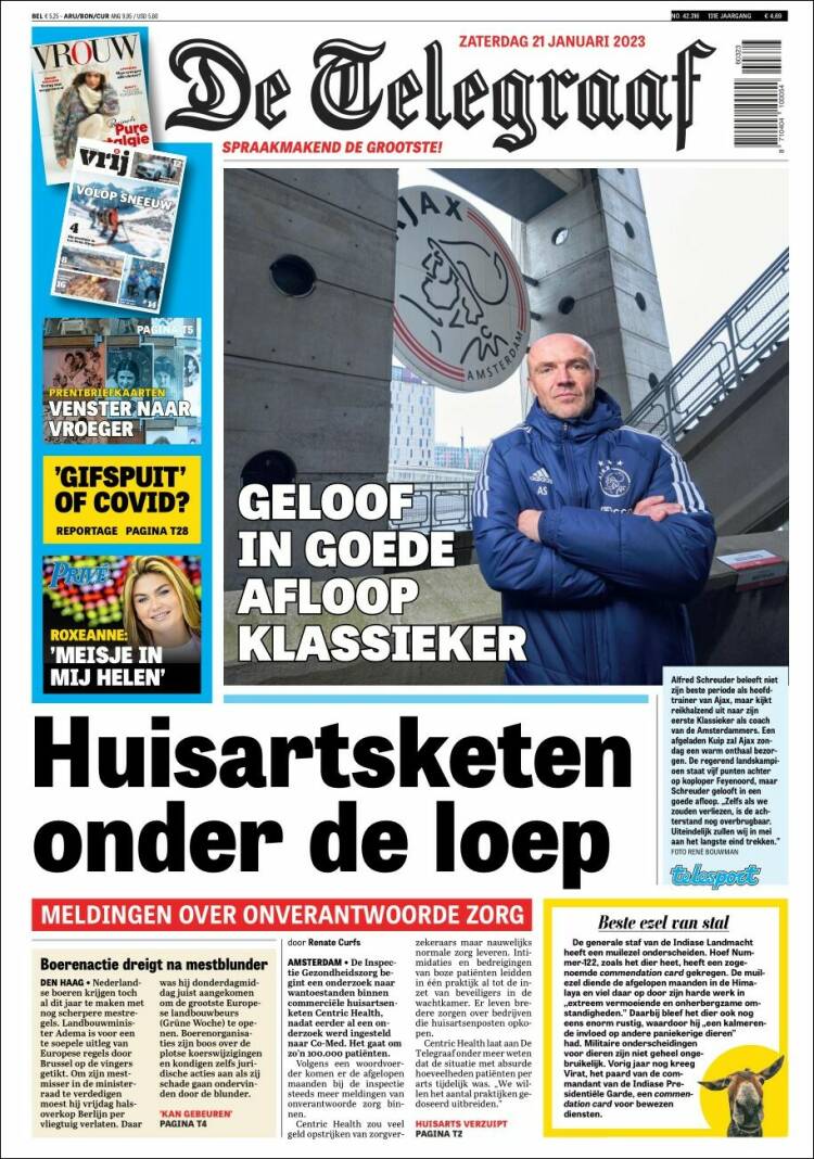 Portada de De Telegraaf (Pa&iacute;ses Bajos)