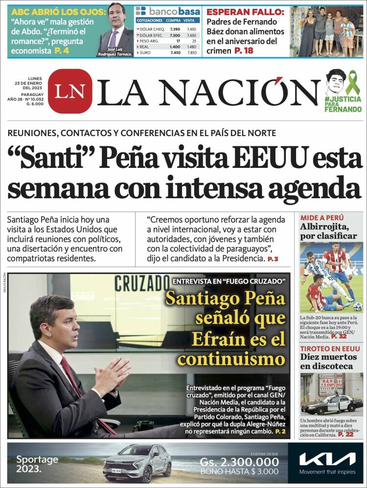 Portada de La Nación (Paraguay)