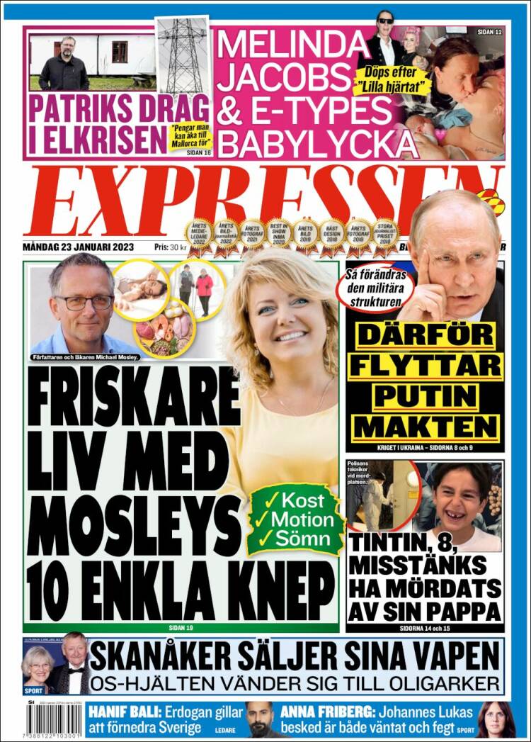 Portada de Expressen (Suecia)