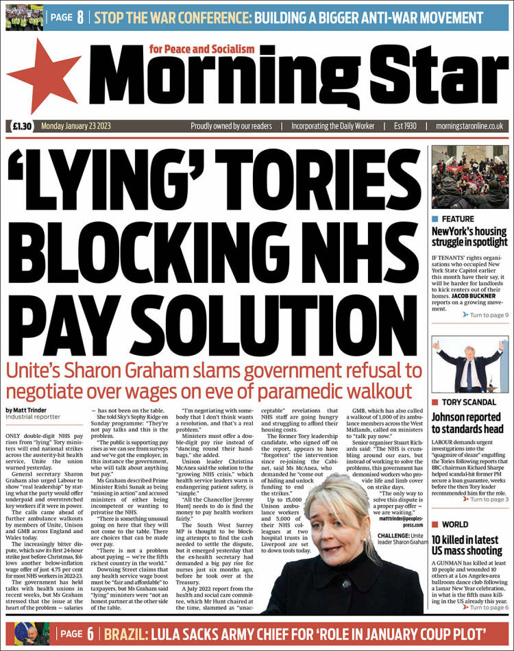 Portada de Morning Star (United Kingdom)