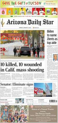 Portada de Arizona Daily Star (USA)