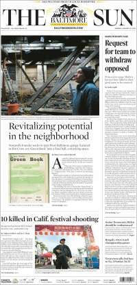 Portada de The Baltimore Sun (USA)