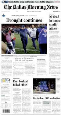 Portada de Dallas Morning News (USA)