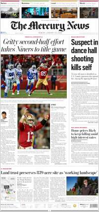 Portada de San Jose Mercury News (USA)