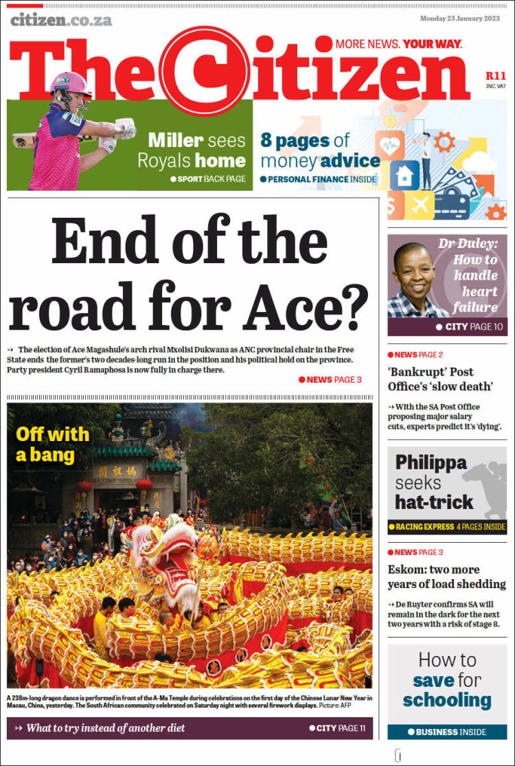 Portada de The Citizen (Sud&aacute;frica)