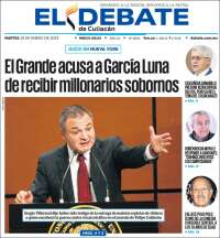 Portada de El Debate de Culiacán (México)