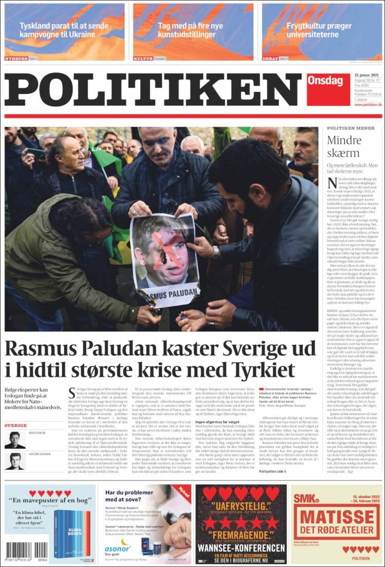 Portada de Politiken (Dinamarca)